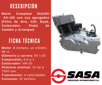 Ficha técnica de la unidad SUZUKI 100CC